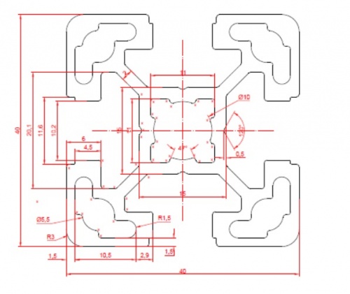 Алюминиевый конструкционный профиль Серия 40 Алюминиевый конструкционный профиль Серия 40
