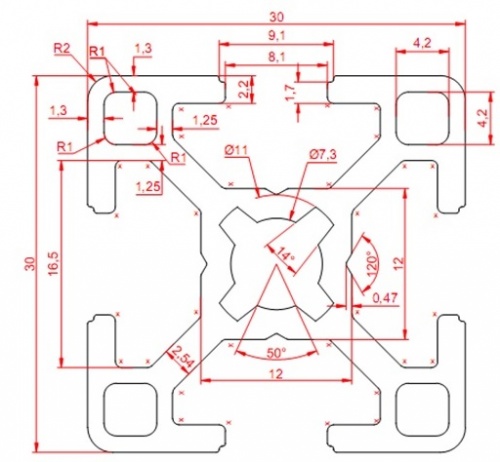Алюминиевый конструкционный профиль Серия 30 Алюминиевый конструкционный профиль Серия 30