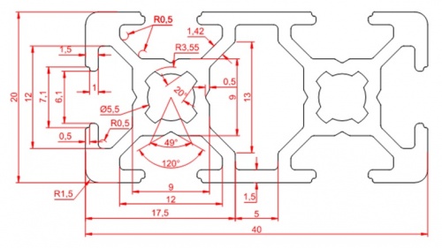Алюминиевый конструкционный профиль Серия 20 Алюминиевый конструкционный профиль Серия 20