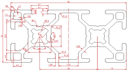 Алюминиевый конструкционный профиль Серия 30 Алюминиевый конструкционный профиль Серия 30
