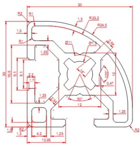 Алюминиевый конструкционный профиль Серия 30 Алюминиевый конструкционный профиль Серия 30
